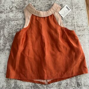 NWT Anthropologie HD in Paris Sleeveless Back Zip Tank Top Size 0 Petite